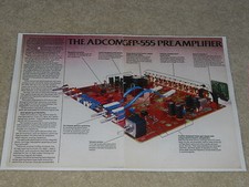 ADCOM GFP-555 Preamplificatore Annuncio, 1986, 2 Pagine, Articoli, Dentro Stile,