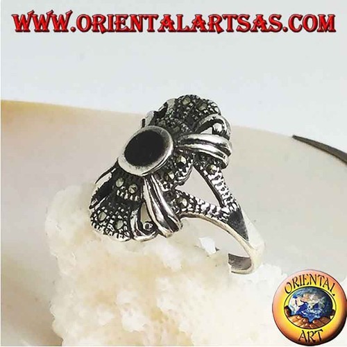 Anello argento 925 onice - anello, in