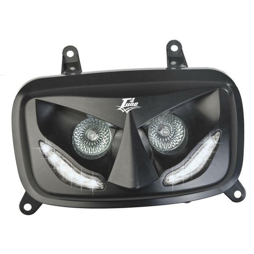 Maschera faro nera con leds - nera,