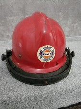 Casco pompiere American Sports Co Compton CA RARO vintage GULF OIL