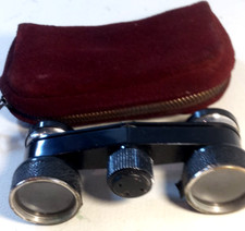 ANTICO BINOCOLO DA TEATRO "FARO" 2,5 X 28 D'EPOCA -VINTAGE-USATO-CON CUSTODIA