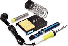 Fervi Set per saldatura a stagno saldatore elettrico + supporto + dissaldatore