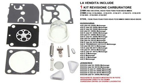 Kit revisione carburatore zama - kit,