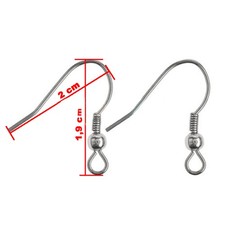 PAIA) ORECCHINI (50 PER 100 MONACHELLE COLOR ARGENTO 20x19mm SENZA NICKEL cn