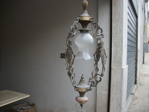 Antico lampadario ottone - antico,