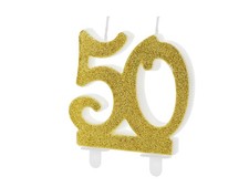 Candeline numerali glitterate - candeline,