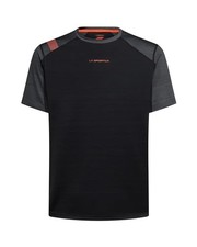 - La Sportiva Sunfire Maglia Maniche Corte Uomo, Black/Cherry Tomato