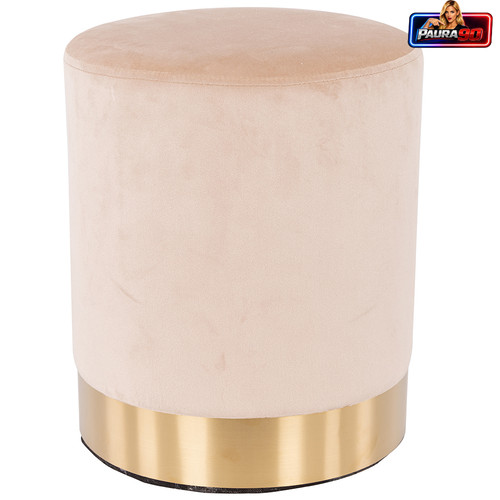 Pouf poggiapiedi velluto beige - poggiapiedi,
