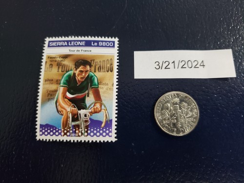 Timbro fausto coppi ciclista - coppi,