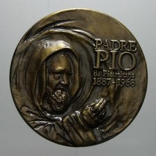 MEDAGLIA PADRE PIO BEATIFICAZIONE 1999 INCISORE FANTINI IN BRONZO