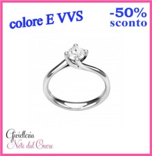 ANELLO SOLITARIO ORO BIANCO