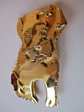 Krizia spilla dorata a forma di cane anni '70 stile Trifari Coro