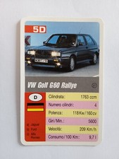 CARTE FIGURONI TOP-TRUMP SUPERCARTINE EDIZIONI GIADA 1992 VW GOLF G60 RALLYE 5D