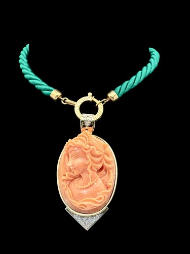 Ciondolo collier corallo oro - collier,