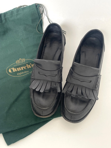 Womens church black leather - womens,
