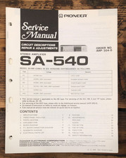 Pioneer SA-540 Amplificatore Manuale di servizio *Originale*