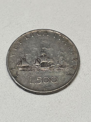 Moneta argento 500 lire - moneta,
