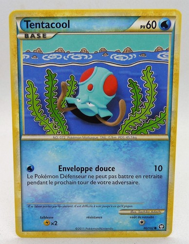 Carte pokemon tentacool 102 - tentacool, 80/102