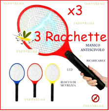3 RACCHETTE ELETTRICA AMMAZZA ZANZARA ANTI ZANZARE INSETTI MOSCHE RACCHETTA     