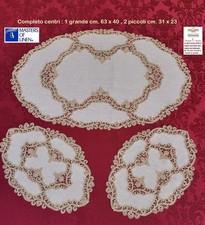 Set 3 centri lino tombolo