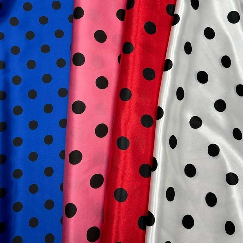 Tessuto raso stampato pois - raso,