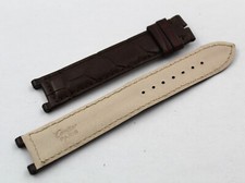 Watch Band Cartier Pasha Pelle Alligatore Marrone 20/18mm Accessori Ricambi New