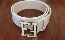 Cintura pelle Fendi monogram bianca white belt donna o uomo 700250-XEE 2446-108
