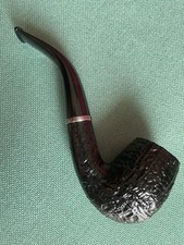 Ser Jacopo,Pipa Bent Billiard Con Vera Argento 925,Nuova Rusticata Fatta a Mano