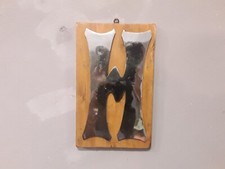 Lettera H In Ottone Cromato Navale Vintage