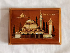 anni '30 - Vintage Portasigarette in Legno Sarajevo con Intarsi in Madreperla