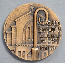 Medaglia devozionale 1981 Centenario nascita Cardinale Giulio Bevilacqua Brescia