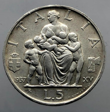 5 LIRE FAMIGLIA 1937   PERIZIA