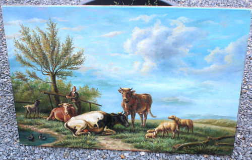 Quadro olio tela scuola