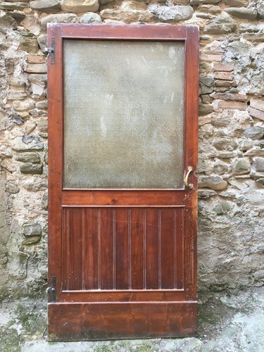 Porta marrone vetri - porta, a