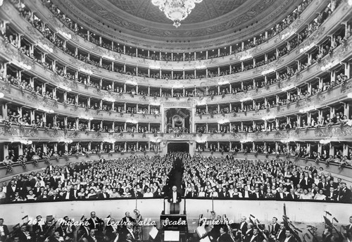 Cartolina milano teatro alla - milano,