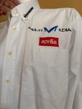 Camicia Originale Team Aprilia 125 MotoGp, Pablo Nieto, Rara! Bianca