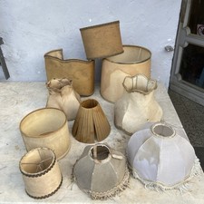 Lotto 10 Antichi Paralume Stoffa Lampada Fabbrica Atelier