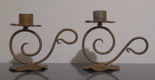 Due candelabri bugia ferro - in,