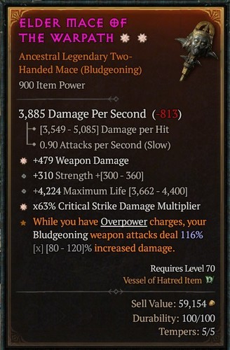 2hand mace 2ga barb warlock - 2hand,