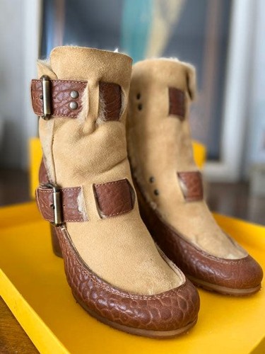 Fendi mouton short boots - fendi,