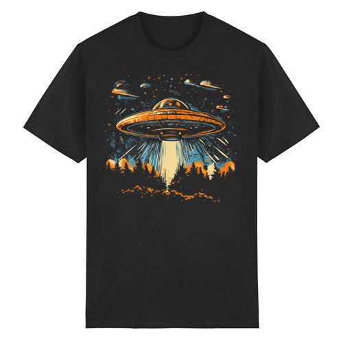 Ufo alien shirt uomo retro - shirt, sci