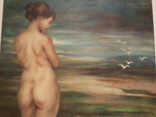 Quadro olio firmato con - ad,