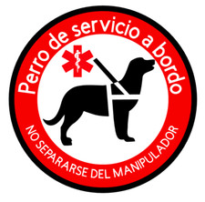 Adesivo vinile impermeabile Service Dog On Board Perro de servicio a bordo spagnolo