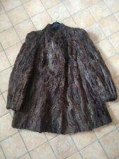 Pelliccia artigianale in Astrakan marrone taglia Small vintage 1980s