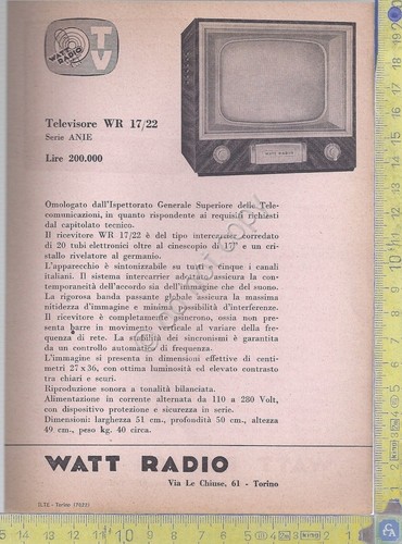 Watt radio televisore wr - radio,