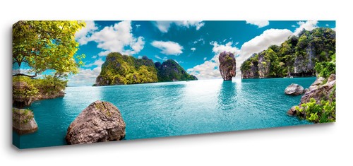 Quadro tela 120x40cm laguna - su,