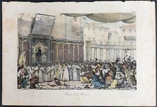 stampa antica Thomas Le Villain processione frascati pentecoste scuole pie 1823