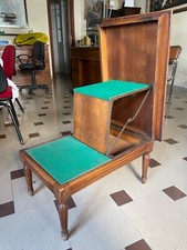 Antico Tavolo tavolino Basso in legno massello con scala nascosta segreta