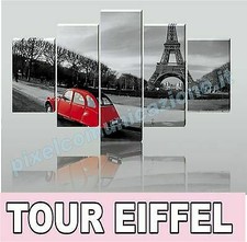 QUADRO MODERNO TELA TOUR EIFFEL STAMPA 150X90 5PZ ARREDO PARIS