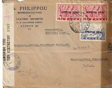 S4858-GRECIA-GREECE, BUSTA DA ATHENS A CHATTANOOGA ( USA), 5+5+2 "APAXMAI NEAI"